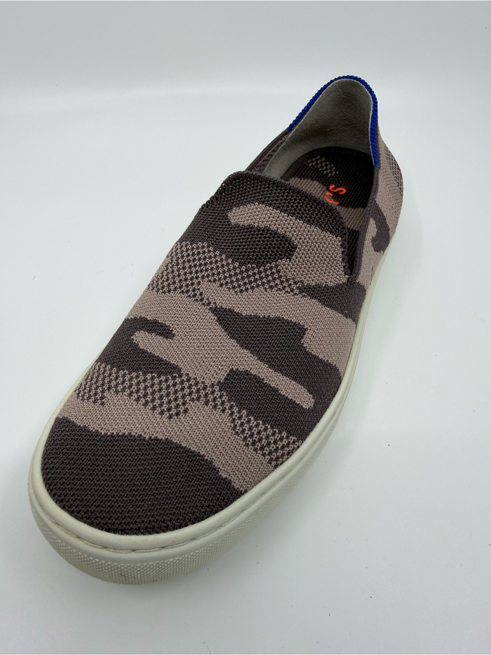 Rothy's women's slip-on sneakers feature a retired taupe camo knit pattern. SZ 7 - Picture 5 of 10